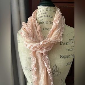 Like New Express Light Pink Cream Lace Scarf